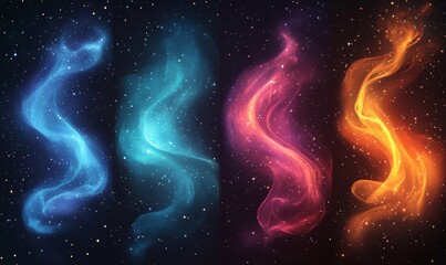 Wall Mural - Abstract deep space designs with swirling stardust. Generative AI