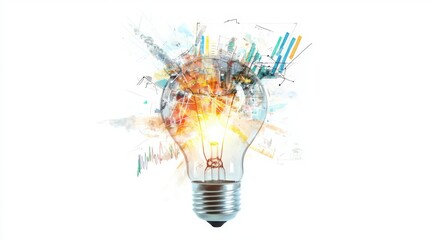 Poster - Colorful light bulb illustrating success concepts business environment vibrant design creative viewpoint
