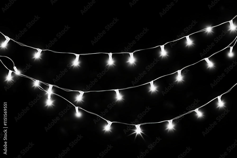 Delicate string lights brighten a dark environment with their warm glow. Ideal for enhancing the ambiance during evening gatherings or celebrations in any setting.