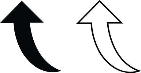 Poster - Upward arrows icons Set. Scroll illustration signs. Animation of arrow bouncing as it slide up. Graphic flat and outline elements suitable for apps and websites isolated on transparent background.