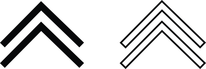 Poster - Upward arrows icons Set. Scroll illustration signs. Animation of arrow bouncing as it slide up. Graphic flat and outline elements suitable for apps and websites isolated on transparent background.