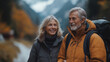 © Cristina - Senior couple,   hiking in forest and happy people in nature . Smile, adventure and fitness outdoor, man and woman with active lifestyle