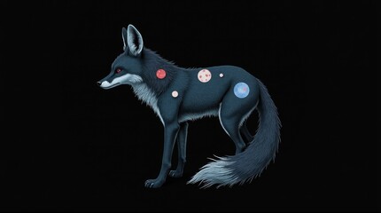 Wall Mural - Glowing Symbol Fox Illustration