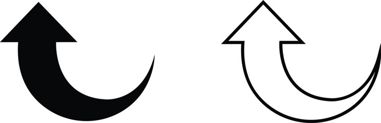 Poster - Upward arrows icons Set. Scroll illustration signs. Animation of arrow bouncing as it slide up. Graphic flat and outline elements suitable for apps and websites isolated on transparent background.