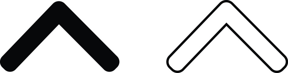 Poster - Upward arrows icons Set. Scroll illustration signs. Animation of arrow bouncing as it slide up. Graphic flat and outline elements suitable for apps and websites isolated on transparent background.
