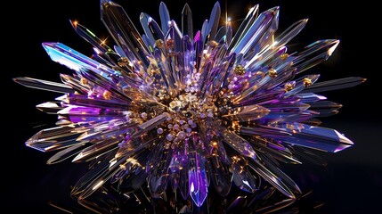 Poster - A dramatic firework finale with layered explosions in purple, blue, and gold, celebrating the arrival of the New Year.
