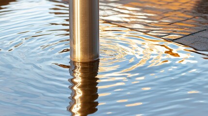 Poster - dusk serenity reflections urban park high-resolution water textures evening calm atmosphere