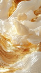 Poster - Golden hour textures of clouds and waves abstract art studio illuminated high-resolution imagery