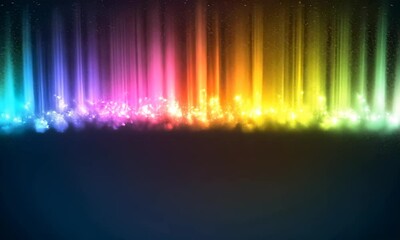 Poster - A vibrant abstract background featuring colorful vertical light streaks in shades of blue, purple, pink, orange, and yellow, with a soft glow and sparkles.