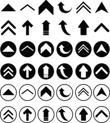 Poster - Upward arrows icons Set. Scroll illustration signs. Animation of arrow bouncing as it slide up. Graphic flat designs elements suitable for apps and websites isolated on transparent background.