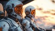 © MumarProject - Astronauts in Spaceship at Sunset: A Futuristic Space Exploration Scene