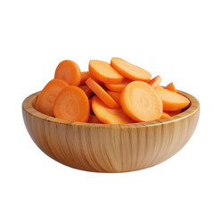 Wall Mural - Sliced Carrots in Wooden Bowl 