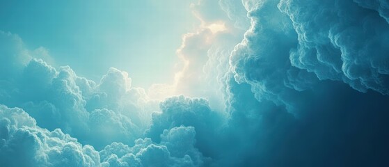 Poster - Creating a soft blue gradient cloudlike texture background for digital art projects