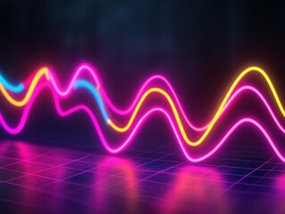 Poster - Impactful business strategy visualization with neon graphs on dark backgrounds