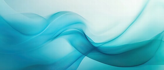 Poster - Abstract Waves of Ethereal Blue Tones Flowing Smoothly Across a Canvas