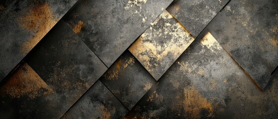 Poster - Textured Metallic Background with Dark Colors and Gold Accents
