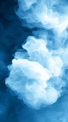 Sticker - A blue and white cloud of smoke on a blue background