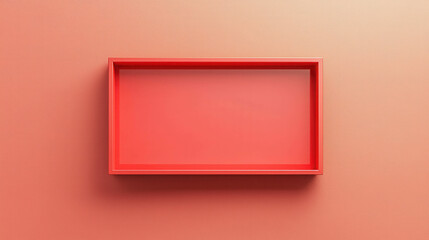 Poster - Floating Pastel Red Rectangular Frame on Beige Background for Creative Design