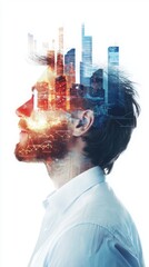 Poster - Corporate data analytics visualization office environment professional setting business insights urban landscape