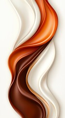 Poster - A group of brown and white wavy lines on a white background