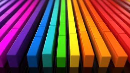 Poster - Vivid Spectrum Abstract Bars of Color for Marketing, Design, and Creativity Concepts.