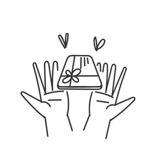 Wall Mural - hand holding gift card doodle style cartoon