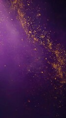 Wall Mural - A misty purple background with dynamic golden particles shimmering and drifting across the screen, 4k High-Quality Wallpaper Background Animation Video