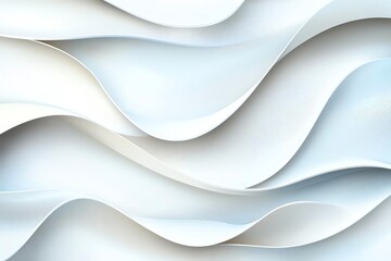 Poster - Abstract wavy white paper texture creating a minimalist and creative background