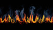 © Tom - Vibrant flames with swirling smoke create a dynamic and intense visual effect against a black background.