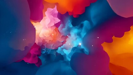 Wall Mural - Abstract Cosmic Nebula with Fractured, Colorful, and Glittering Texture