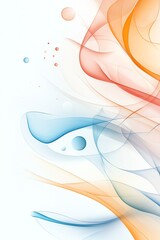Poster - Abstract waves of orange and blue intertwine with a light background, creating a dynamic and fluid design for creative projects and artistic inspiration.