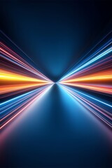 Poster - Vivid light trails converge in a futuristic digital realm, representing speed and innovation