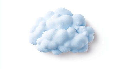 Poster - A fluffy, light blue cloud illustration against a white background, evoking a sense of tranquility and softness.