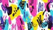 © matoya - Vibrant Abstract Art: A Colorful Explosion of Hand-Painted Shapes and Doodles