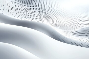 Poster - Abstract digital background with smooth flowing waves and dotted pattern. Modern design with a futuristic aesthetic, perfect for technology and creative concepts.