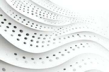 Poster - Abstract white background with wavy patterns and perforated dots. Stylish design perfect for modern and contemporary themes. Ideal for creative projects and presentations.