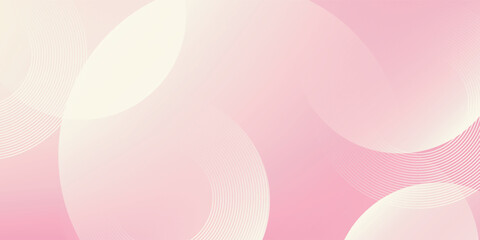 Wall Mural - minimalist banner background, pastel colorful, pink and yellow gradations. circle effect style geome