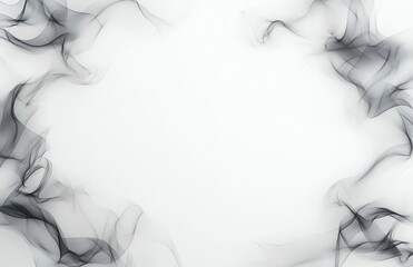 Poster - Abstract wisps of smoke in gray tones create a delicate, flowing pattern on a white background. Minimalist design perfect for artistic or graphic projects.