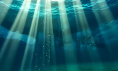 Poster - Serene Underwater Sunlight Rays