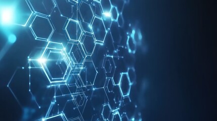 Fototapete - Abstract Hexagon Network: Digital Connectivity and Innovation