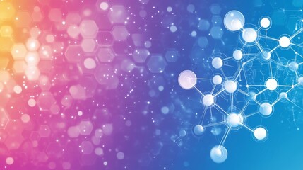 Poster - Molecular Structure on a Vibrant Background Science, Research And Innovation Concept