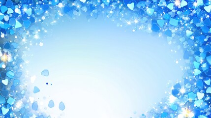 Poster - Blue microscopic virus structures, abstract banner background with clear space for health or science-related text