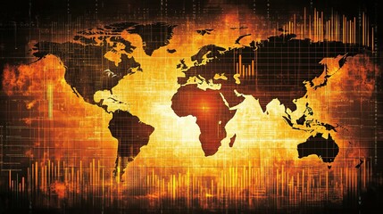 Canvas Print - Global Economy Chart and Finance Data Visualization Background