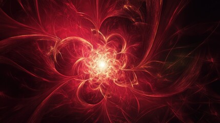 Poster - A classic deep red background with subtle waves and a glowing effect at the center.