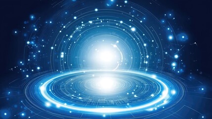 Poster - High-tech white digital background with abstract cyber elements, financial graphs, and investment data visualization