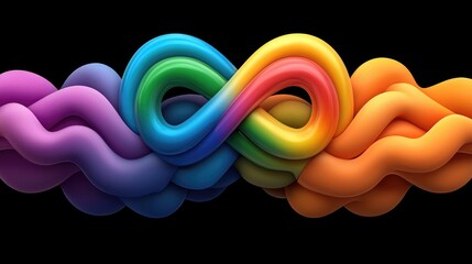 Poster - Colorful infinity shape art installation digital gallery abstract design vibrant colors artistic perspective
