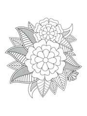 Flower coloring pages for adults