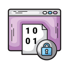 Poster - Secured webpage file with the number 1001 suitable for cybersecurity concepts and internet protection illustrations on websites or presentations