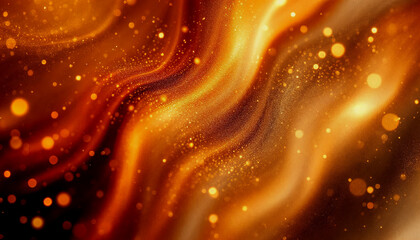 Wall Mural - Abstract backdrop in black, brown, red, burnt orange, amber, yellow, gold, and white. Blur flow fluid color gradient ombre blend. Grain mesh noise. Neon glow, fire, glitter, and bright ligh