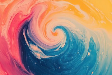 Canvas Print - Abstract Swirling Paint Colors In A Spiral Design